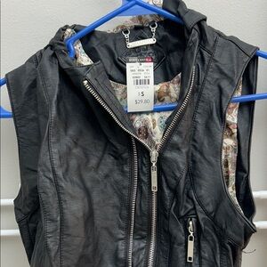 Body Central Black Faux Leather Vest Juniors